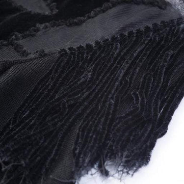 ARCHIVE: 1990s Christian Lacroix Black Wool Jersey And Net Gown With Velvet Inserts