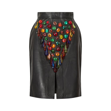 ARCHIVE - 1990s Runway Yves Saint Laurent Leather Skirt