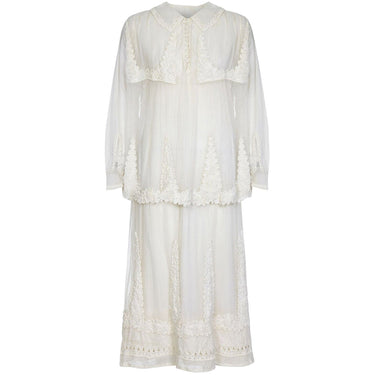 Antique 1910s Ivory Tulle Dress with Ballet Russe Style Knotted Tunic