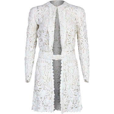 Antique 1910s White Battenburg or Princess Tape Lace Bridal Dress Jacket