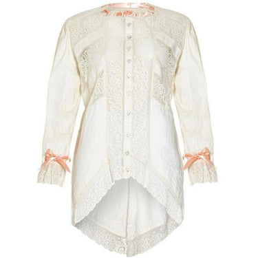 ARCHIVE - 1900s Cream Cotton and Lace Shirt