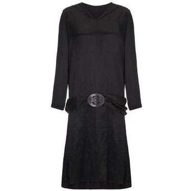 ARCHIVE - 1920s Black Satin Flapper Dress