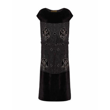 ARCHIVE - 1920s Black Velvet Beaded Dress