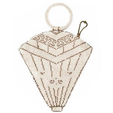 ARCHIVE - 1920s Cream Beaded Fan Handbag