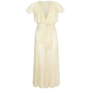ARCHIVE - 1920s Cut Work Buttermilk Cotton Dress