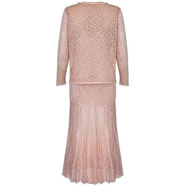 ARCHIVE - 1920s Pink Satin and Cobweb Lace Three Piece Set