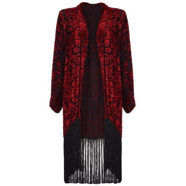 ARCHIVE - 1920s Red and Black Burnout Velvet Jacket