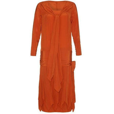 ARCHIVE - 1920s Rust Orange Silk Flapper Dress