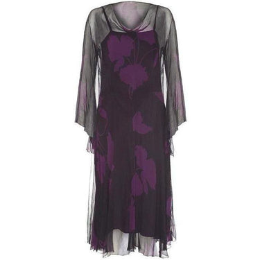 ARCHIVE - 1930s Black and Purple Georgette Dress