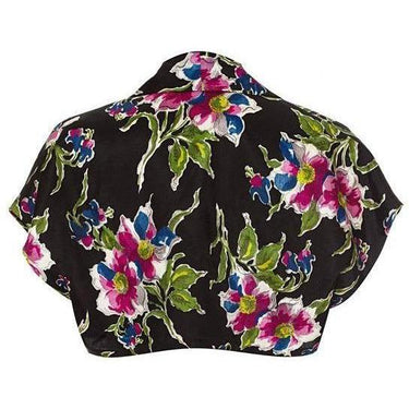 ARCHIVE - 1930s Black, Pink and Blue Floral Bolero Jacket