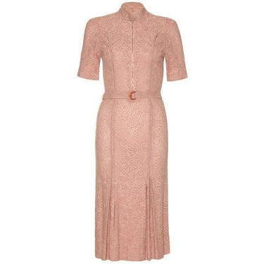 ARCHIVE - 1930s Dusky Pink Woven Cotton Paisley Dress
