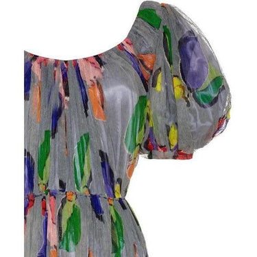 ARCHIVE - 1930s Net Deco Leaf Print Dress