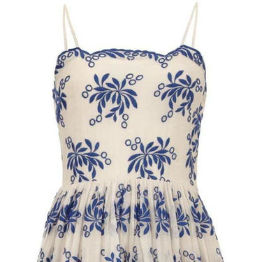 ARCHIVE - 1930s Organza & Blue Embroidered Gown