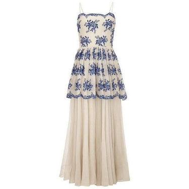 ARCHIVE - 1930s Organza & Blue Embroidered Gown
