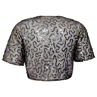 ARCHIVE - 1930s Sheer Black Sequinned Bolero