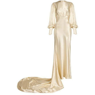 ARCHIVE - 1930s Silk Satin Bias Cut Ivory Wedding Dress