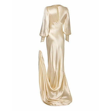 ARCHIVE - 1930s Silk Satin Bias Cut Ivory Wedding Dress