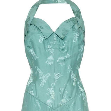 ARCHIVE - 1940s Aquamarine Halterneck Ball Gown