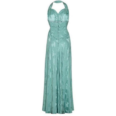 ARCHIVE - 1940s Aquamarine Halterneck Ball Gown