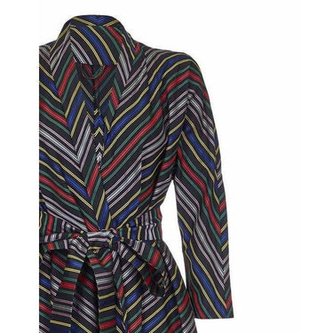 ARCHIVE - 1940s Black Striped Hostess Dress Coat