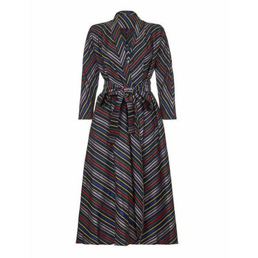 ARCHIVE - 1940s Black Striped Hostess Dress Coat