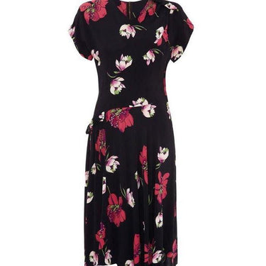 ARCHIVE - 1940s Floral Navy Rayon Dress