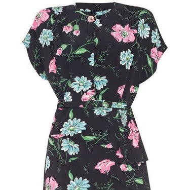 ARCHIVE - 1940s Navy Floral Rayon Dress