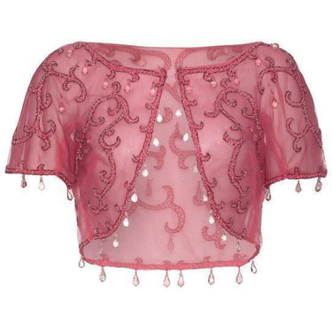 ARCHIVE - 1950s Beaded Pink Organza Bolero