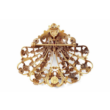 ARCHIVE - 1950s Design Joseff Of Hollywood Antique Gold Cherub Brooch
