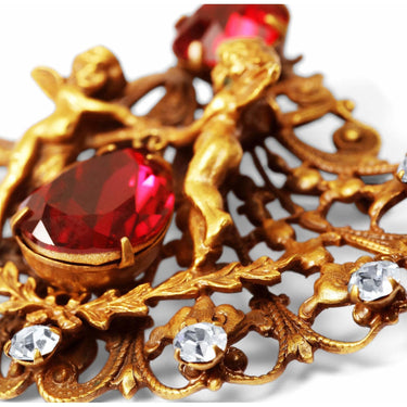 ARCHIVE - 1950s Design Joseff Of Hollywood Antique Gold Cherub Brooch