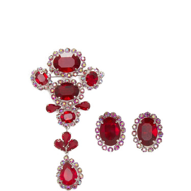 ARCHIVE - 1950s Henkel & Grosse for Christian Dior Brooch and Earrings Set