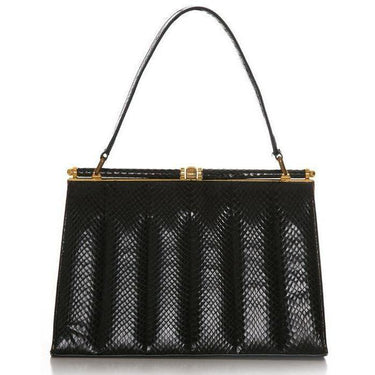 ARCHIVE - 1950s Navy Lizard Skin Handbag