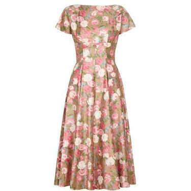 ARCHIVE - 1950s Polished Cotton Floral Dress