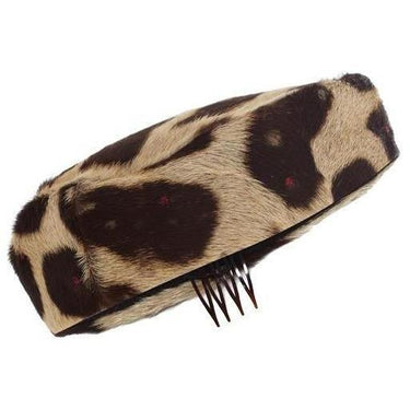 ARCHIVE - 1950s Pony Skin Giraffe Pattern Pillbox Hat