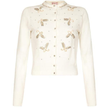 ARCHIVE - 1950s Schiaparelli White Beaded Cardigan