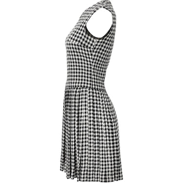 ARCHIVE - 1960s Anne Fogarty Wool Monochrome Check Twin Set With Black Patent Trim
