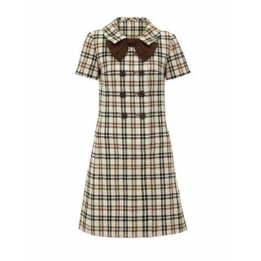 ARCHIVE - 1960s Checked Cream and Brown Mini