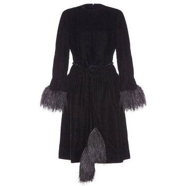 ARCHIVE - 1960s Christian Dior Black Ostrich Feather Dress