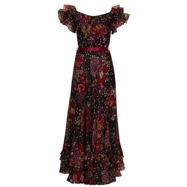 ARCHIVE - 1960s Dianna Warren Silk Organza Floral Maxi Dress