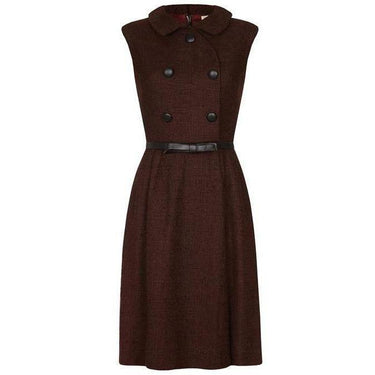 ARCHIVE - 1960s Henry Bendel Brown Wool Dress