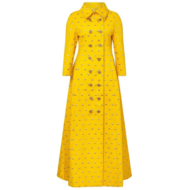 ARCHIVE - 1960s James Galanos Couture Yellow Silk and Gold Embroidered Overcoat