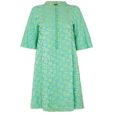 ARCHIVE - 1960s Jean Muir Turquoise Silk Jacquard Dress