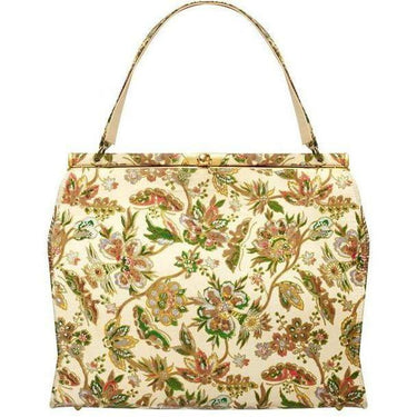 ARCHIVE - 1960's Large Painted Floral Fabric Bag by Lewis Designs