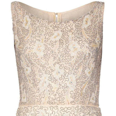 ARCHIVE - 1960s Lavish Cream Silk Embellished Cocktail or Bridal Dress