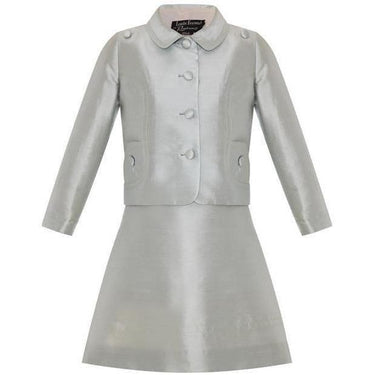 ARCHIVE - 1960s Louis Feraud Blue and Cream Silk Suit