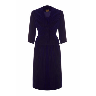 ARCHIVE - 1960s Paul Jonas Indigo Velvet Skirt Suit