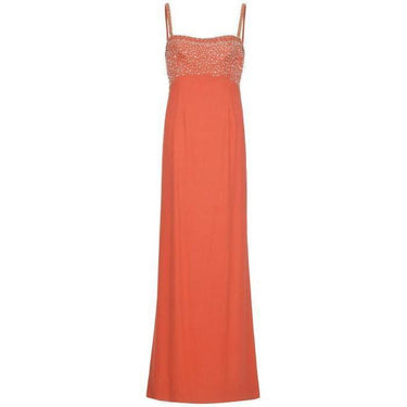 ARCHIVE - 1960s Peach Crepe Gown With Beading