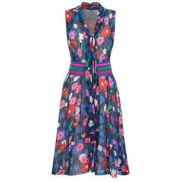 ARCHIVE - 1960s Rahvis Couture Floral Chiffon Dress