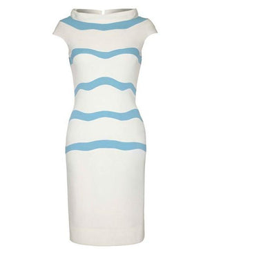 ARCHIVE - 1960s Sydney North White and Blue Bodycon Dress