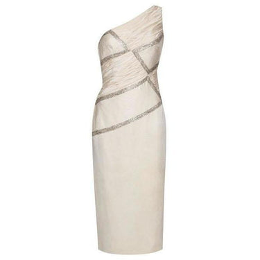 ARCHIVE - 1960s White Minx Modes Asymmetric Dress